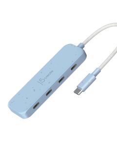 J5Create JCH345EC-N (Cyan) Eco-Friendly USB-C to 4-Port Type-C Gen 2 Hub